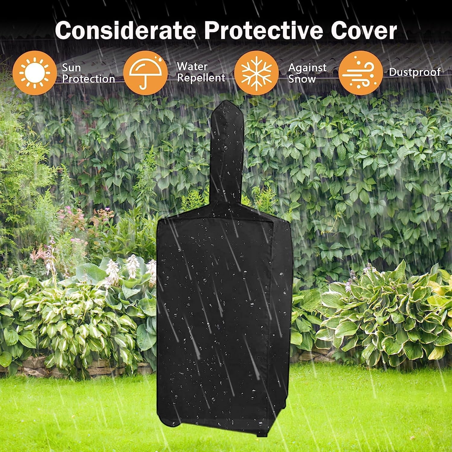 Danrelax Outdoor Pizza Oven with Waterproof Cover Portable Wood Fired Pizza Oven with Side Handles &Two Wheels Grill Rack for Backyard