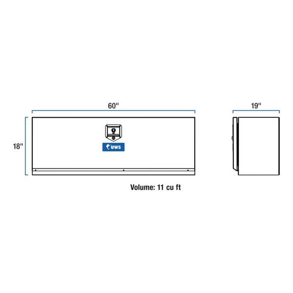 60 in. Silver Aluminum Underbody Truck Tool Box