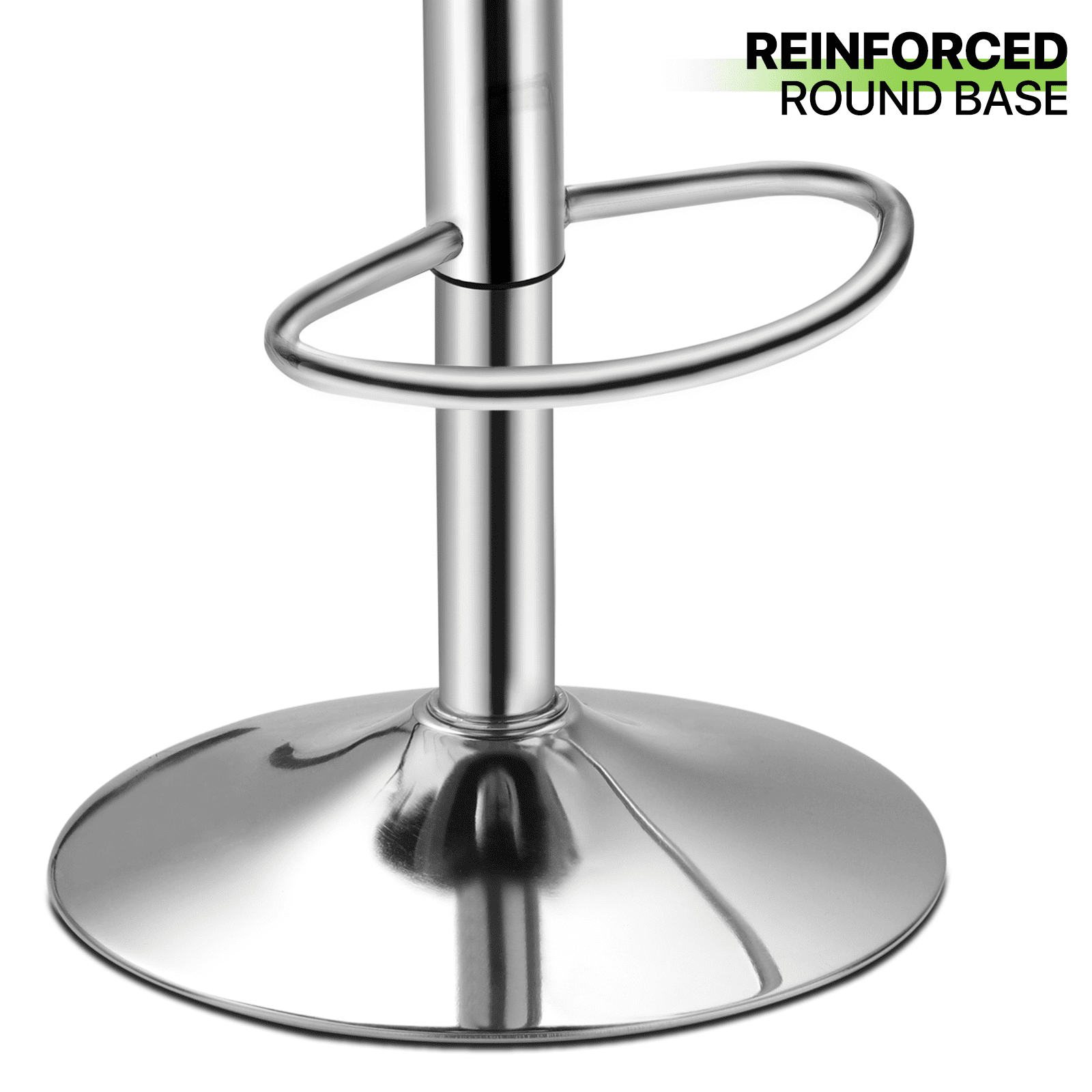 Magshion Set of 4 Faux Leather Adjustable Swivel Bar Stools with Square Back, Kitchen Counter Height Barstools Dining Chairs, Black