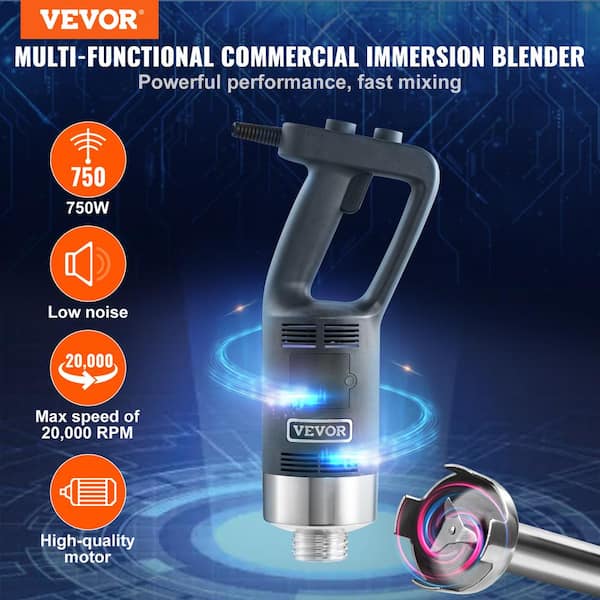 Commercial Immersion Blender 750W 20 in. Heavy Duty Hand Mixer Multi-Purpose Portable Mixer