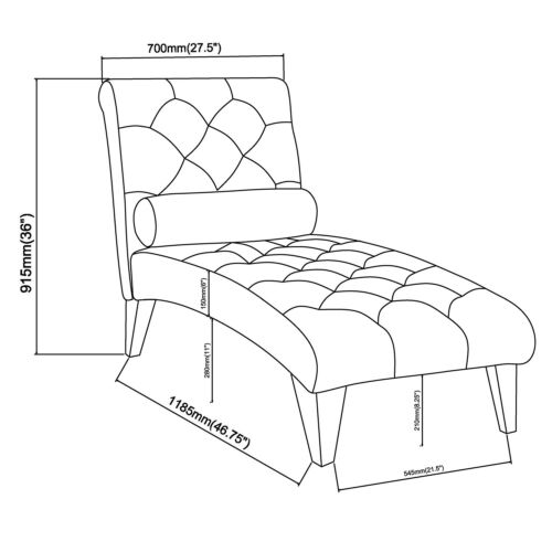 Coaster Home Furnishings Modern Tufted Chaise with Small Bolster Pillow Grey