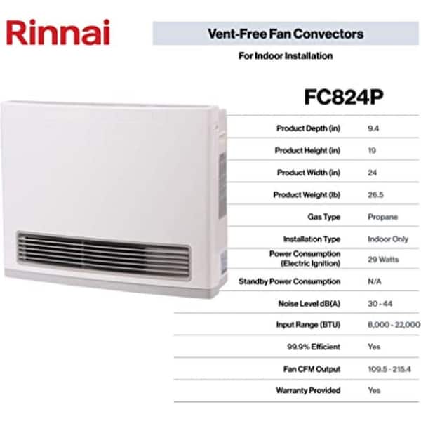22,000 BTU Propane Gas Vent-Free Fan Convector