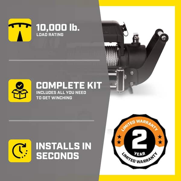 10,000 lbs. Truck/Jeep Winch Kit with Speed Mount Hitch Adapter