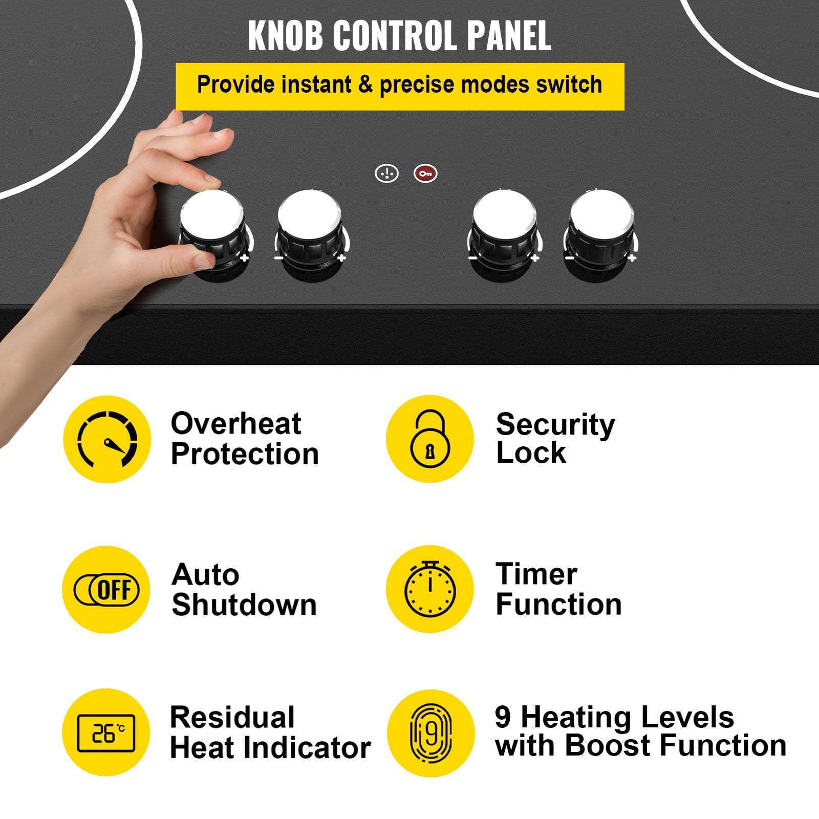 BENTISM Electric Induction Cooktop Built-in Stove Top 30in 4 Burners 220V