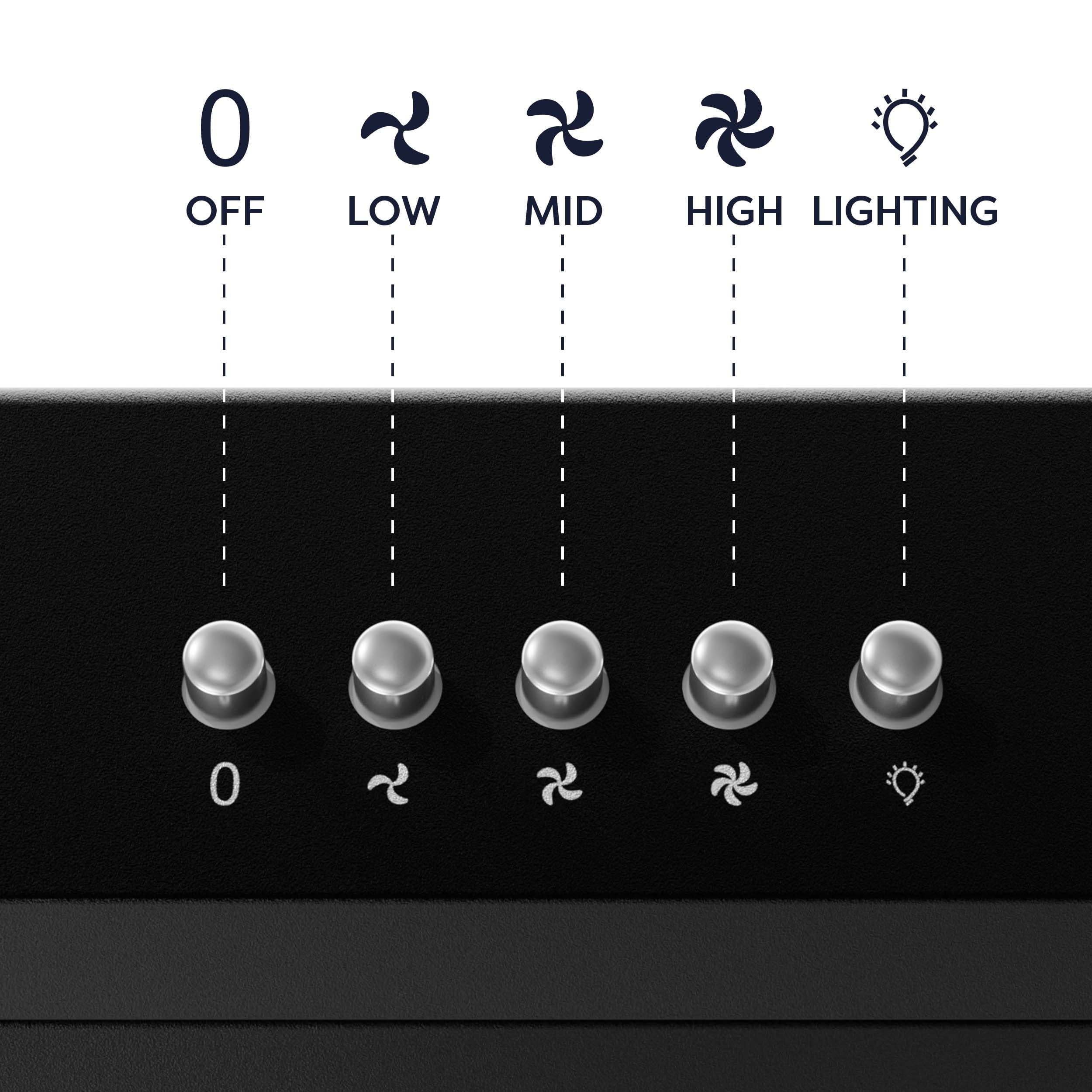 CIARRA Black Range Hood 30 inch Under Cabinet with Ducted Convertible Ductless Slim Kitchen over Stove Vent