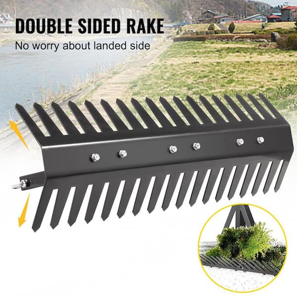 Pond Rake 24 in. Aquatic Weed Rake Double Sided Lake Weed Cutter Weed Rakes Tool for Pond Landscaping with 66 ft. Rope