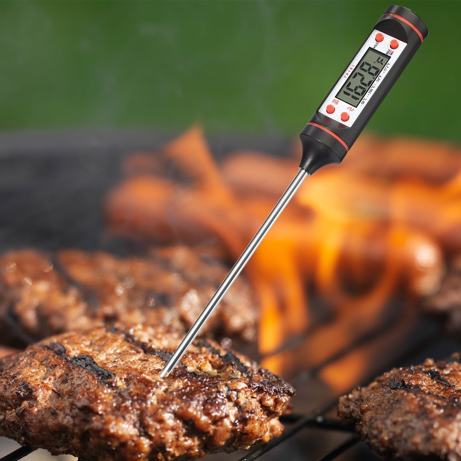 Fosmon Digital Cooking Thermometer, (Fast Read, Wide Tempeture Range, Auto-Shut Off) Meat Thermos for Meat, Deep Fry, BBQ, Smoker Grill, Candy, Yogurt, Milk Temperature