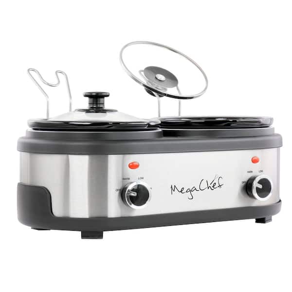 MegaChef Dual 1.5 qt. Crock Buffet Slow Cooker