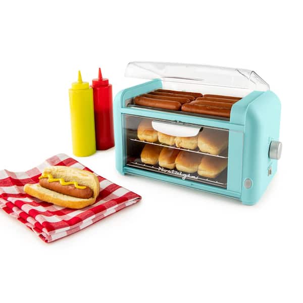 Aqua Hot Dog Roller and Bun Warmer with 2-Cooking Racks