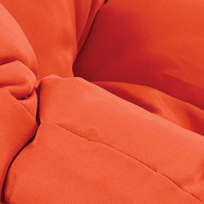 OSP Home Furnishings Papasan Chair with White cushion and Black Frame