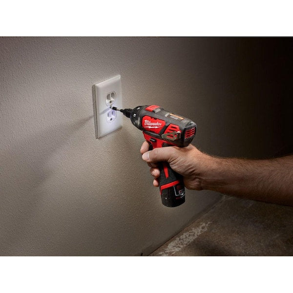 M12 12V Lithium-Ion Cordless 1/4 in. Hex Screwdriver Kit with Two 1.5Ah Batteries, Charger and Tool Bag