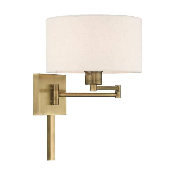 Swing Arm Wall Lamps 1 Light Antique Brass Swing Arm Wall Lamp