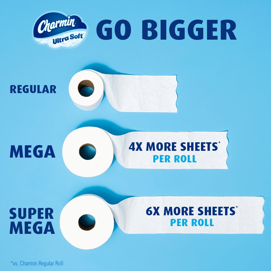 Charmin Ultra Soft Toilet Paper 12 Mega Rolls, 224 Sheets per Roll, 2688 Total Sheets