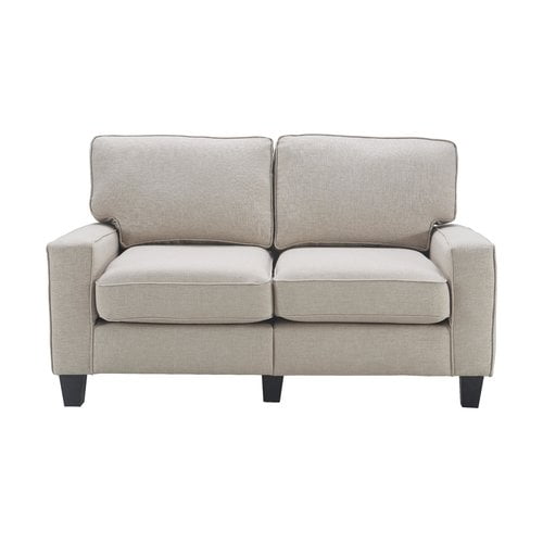 Serta Palisades Modern Track Arm 61-inch Loveseat, Gray Fabric