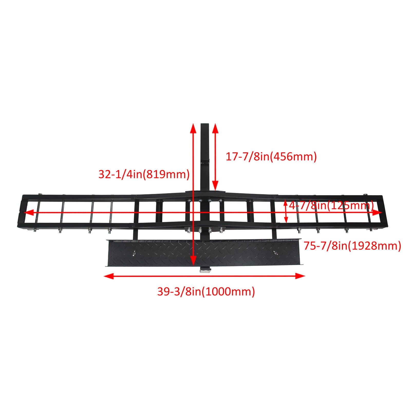 Kojem 500 Lbs Heavy Duty Motorcycle Dirt Bike Scooter Carrier Hitch Rack Hauler Trailer with Loading Ramp