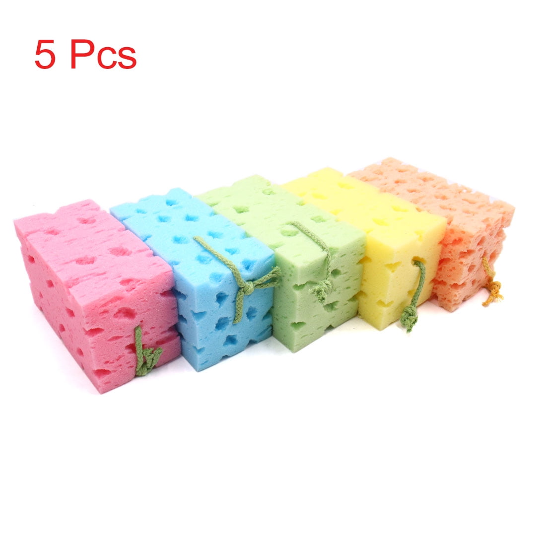 5pcs Multicolor Rectangle Honeycomb Style Vehicle Car Cleaning Washing Sponge