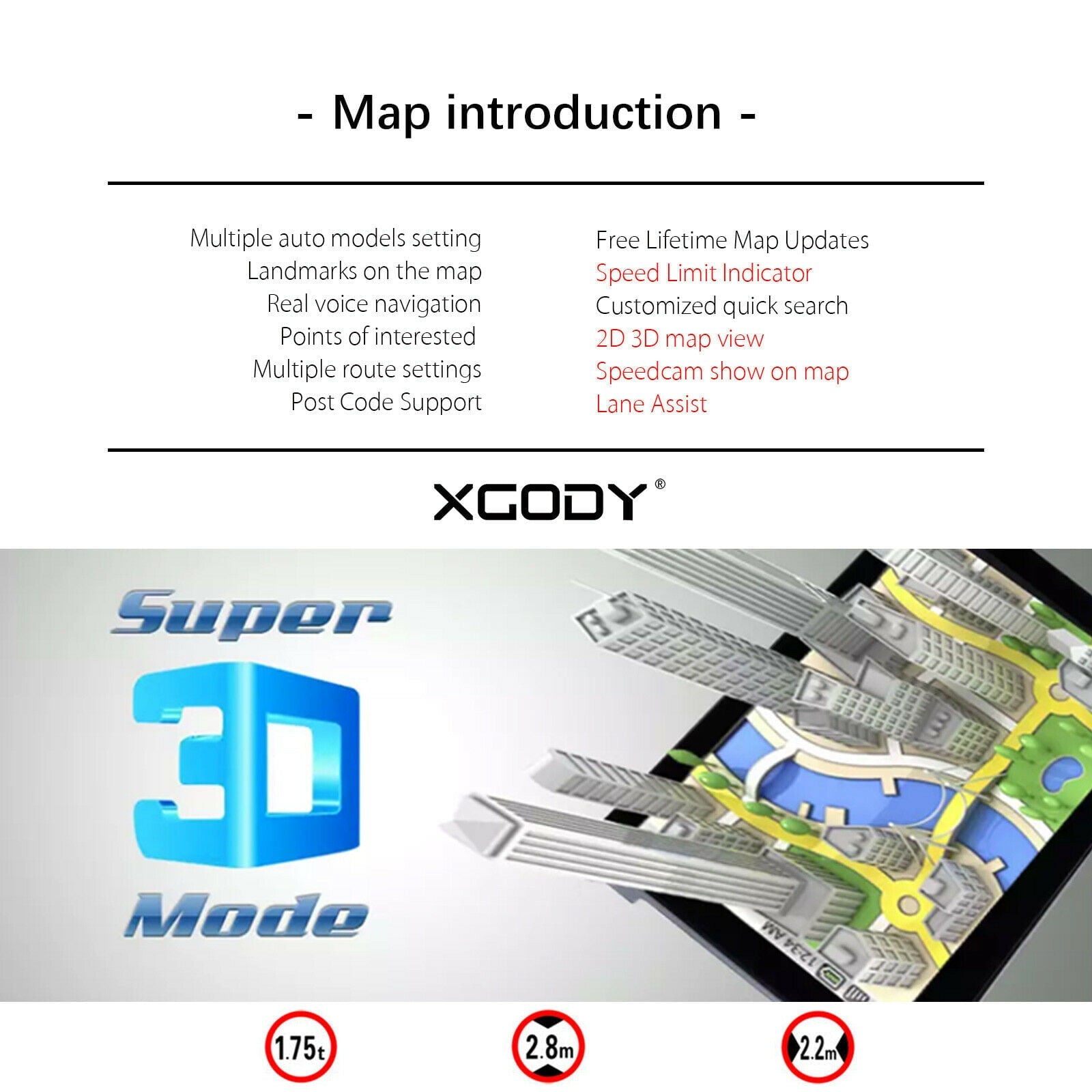 IOTWE GPS Navigation for Car, GPS for Truck Drivers Commercial (7 Inch), 2022 Map with Free Lifetime Updates, Intelligent GPS Navigation System, Spoken Turn by Turn Directions, Speed Limit Warnings