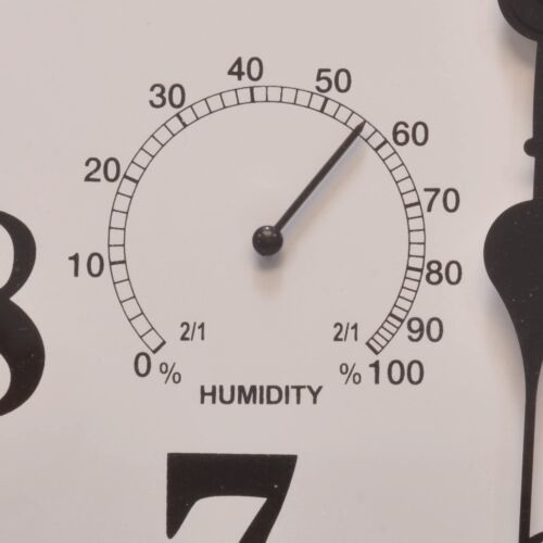 Outdoor Patio Wall Clock with Thermometer and Hygrometer, 16 Inch, Distressed...