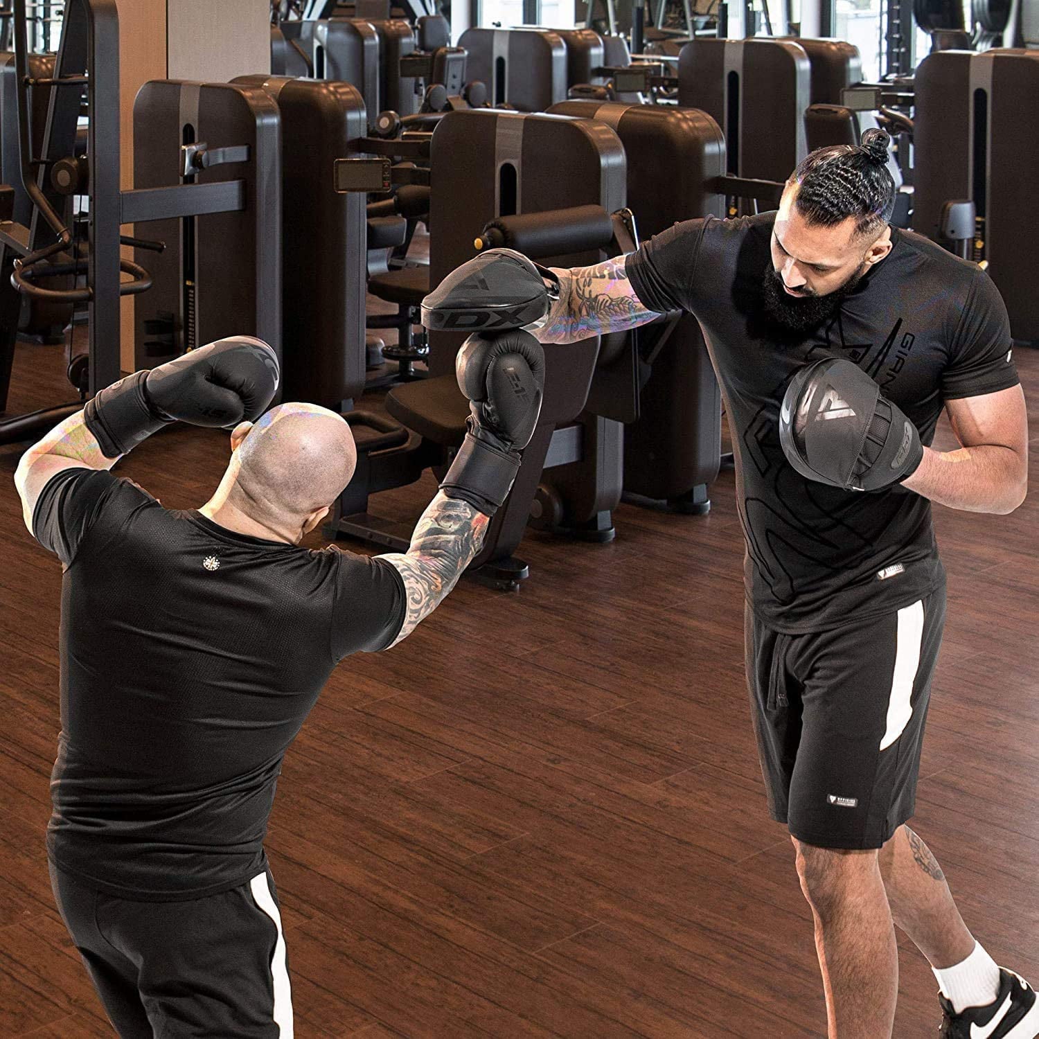 RDX Boxing Pads Focus Mitts, Punching Target  Leather Training Pads, Black