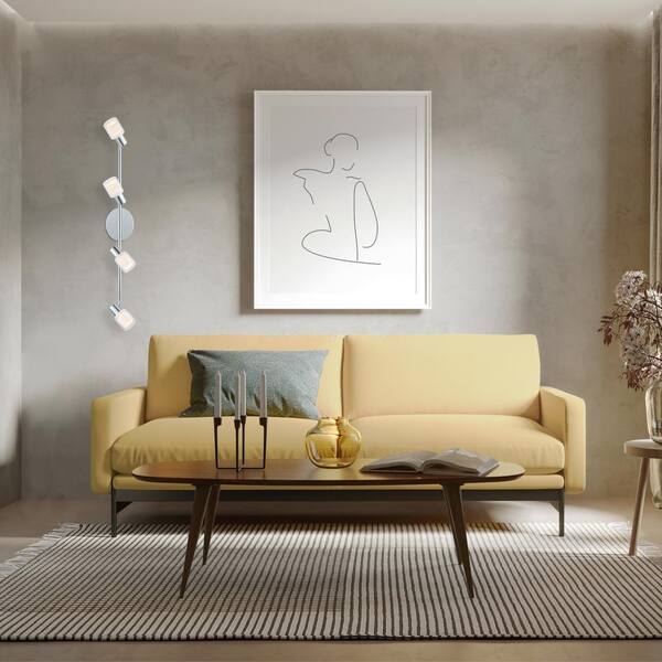 Salti 2 ft. Chrome Integrated LED Track Lighting Kit with Frosted/Clear Glass Shades