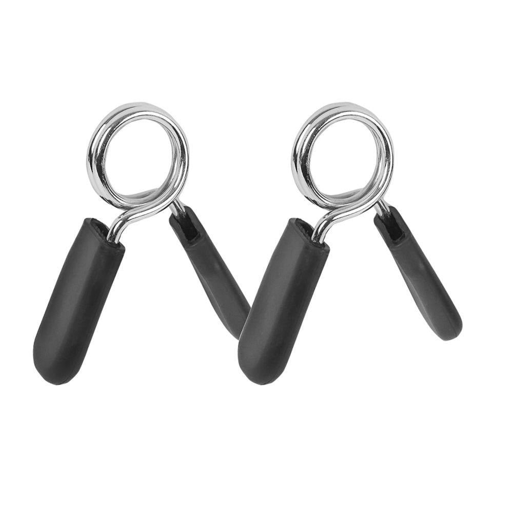 Fitness Maniac Standard 1 In. Barbell Bar Clamps Spring Collar Clips Gym Weight Dumbbell Lock Pair
