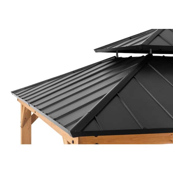 Crownhill 11 ft. x 13 ft. Hardtop Gazebo with Wood Posts