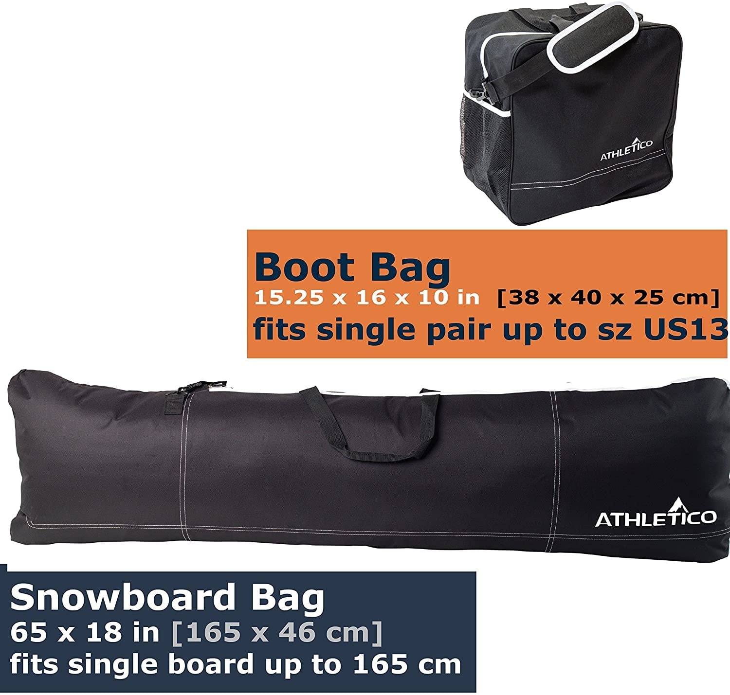 Athletico Two-Piece Snowboard and Boot Bag Combo