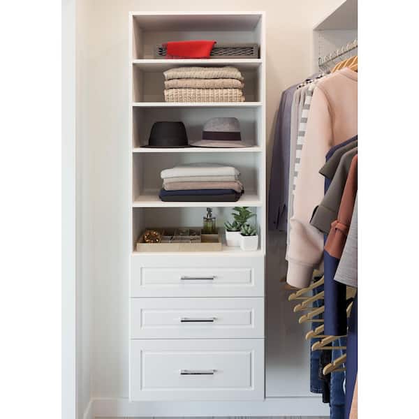 Modern Raised Premier 25 in. W White Wood Closet System