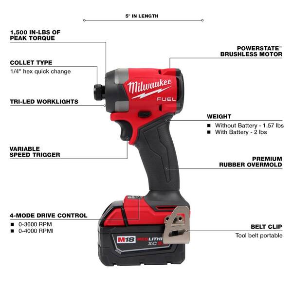 M18 FUEL 18-Volt Brushless Cordless Hammer Drill & Impact Driver Combo Kit (2-Tool) with SHOCKWAVE Bit Set (50-Piece)