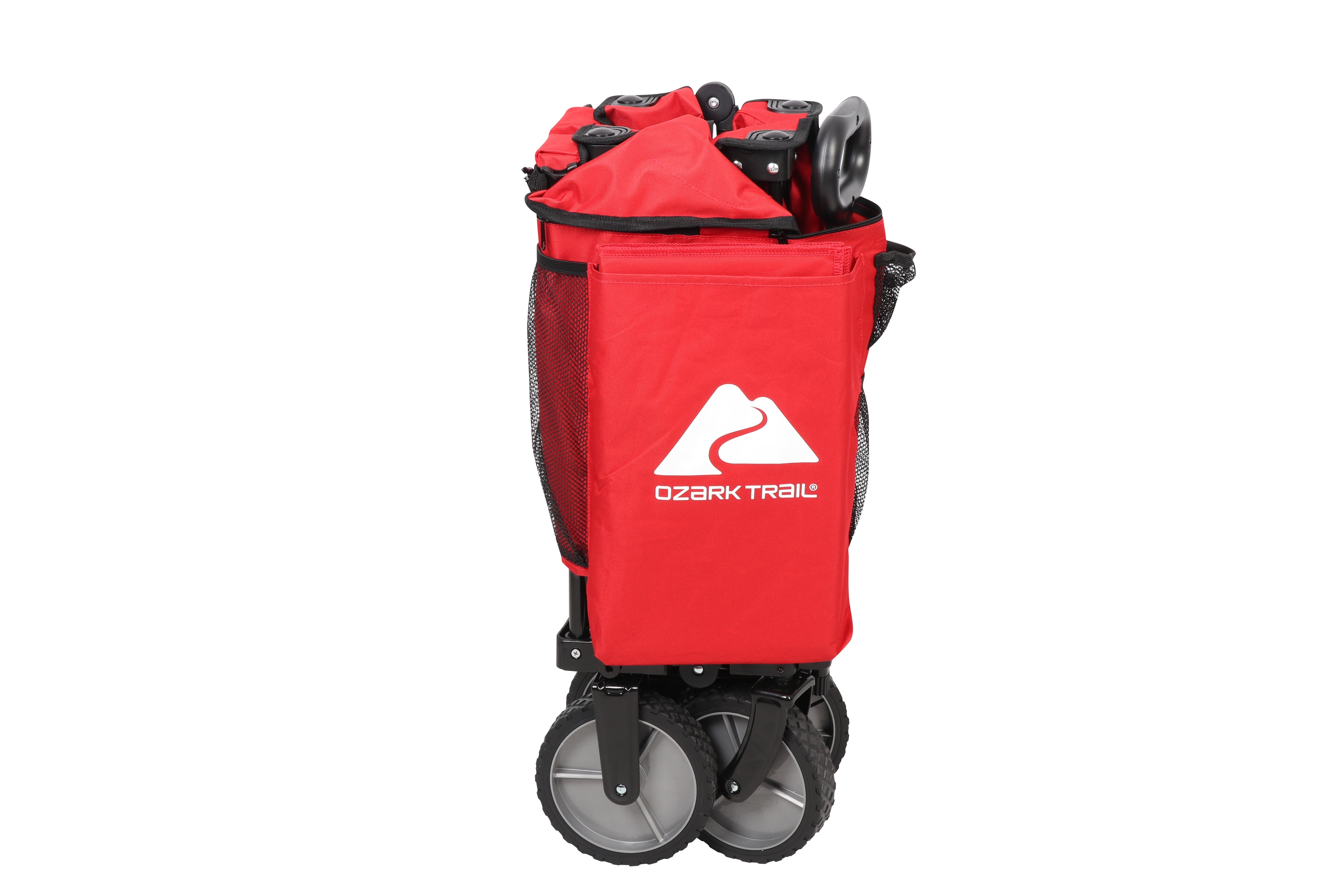 Ozark Trail Camping Utility Wagon with Tailgate & Extension Handle, Red