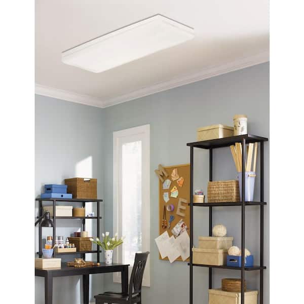 4-Light White Fluorescent Ceiling Fixture