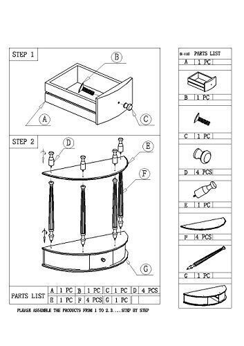 Table, White, 14 in x 25.81 in x 9.18 in