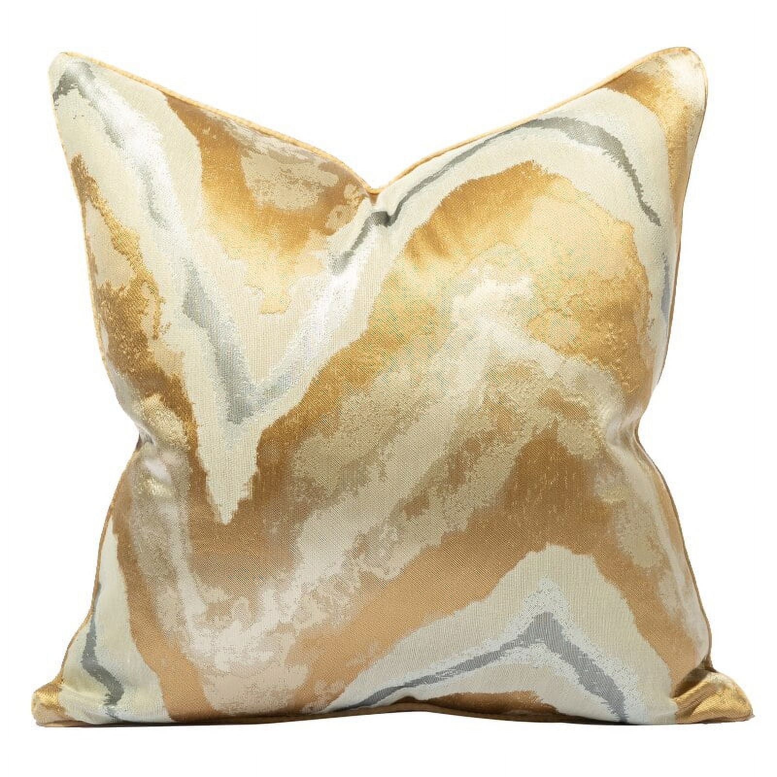 Champagne Gold Throw Pillows ,Gold and Silver Pillow Covers Luxury Decorative Pillow Covers,Abstract Color Cushion Covers for Sofa Bedroom Car 24x24 inch