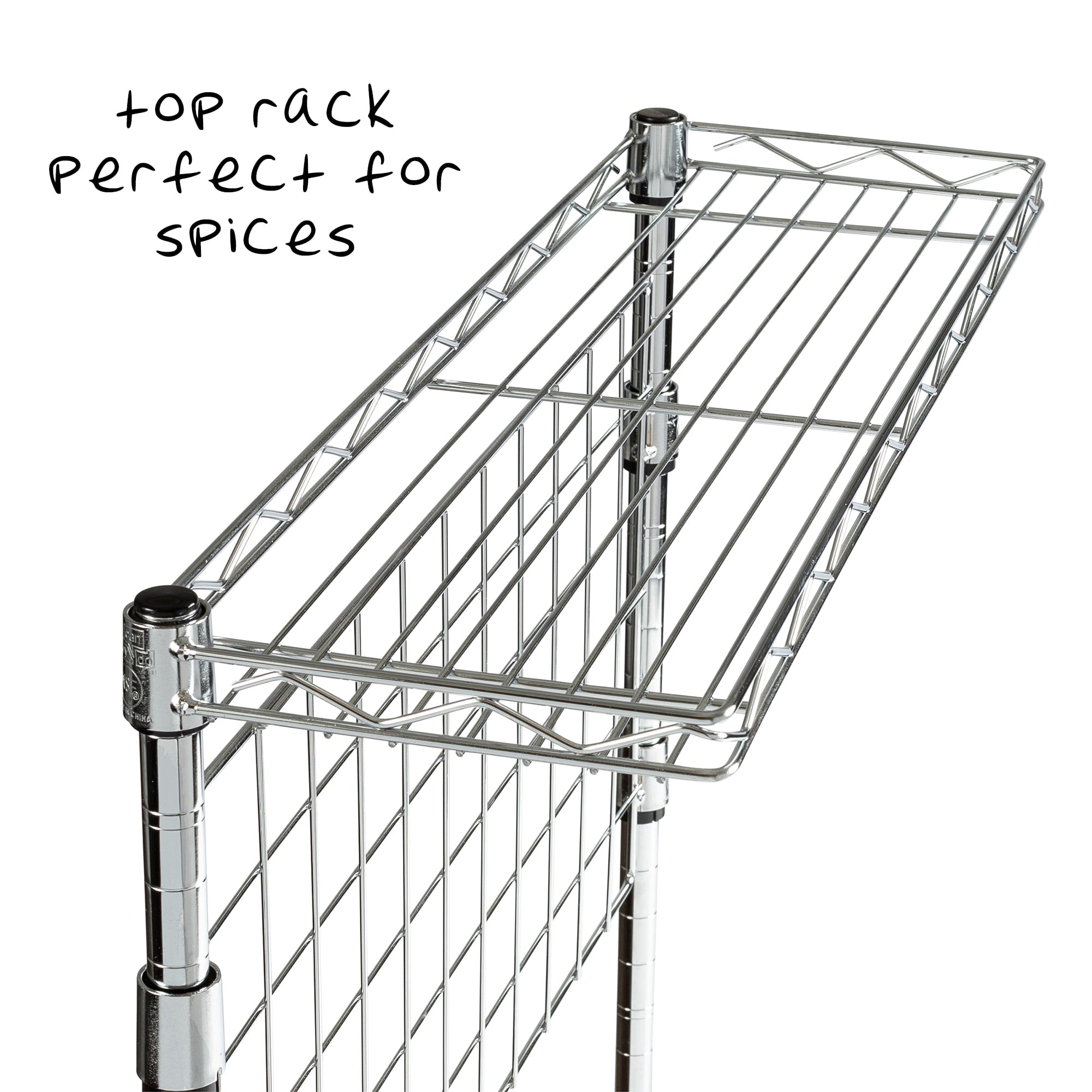 Honey Can Do 3-Tier Urban Bakers Rack with Hanging Bar, Chrome/Natural