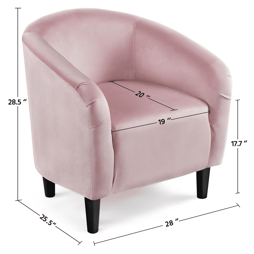 Easyfashion Tub Chair, Set of 2, Pink Velvet