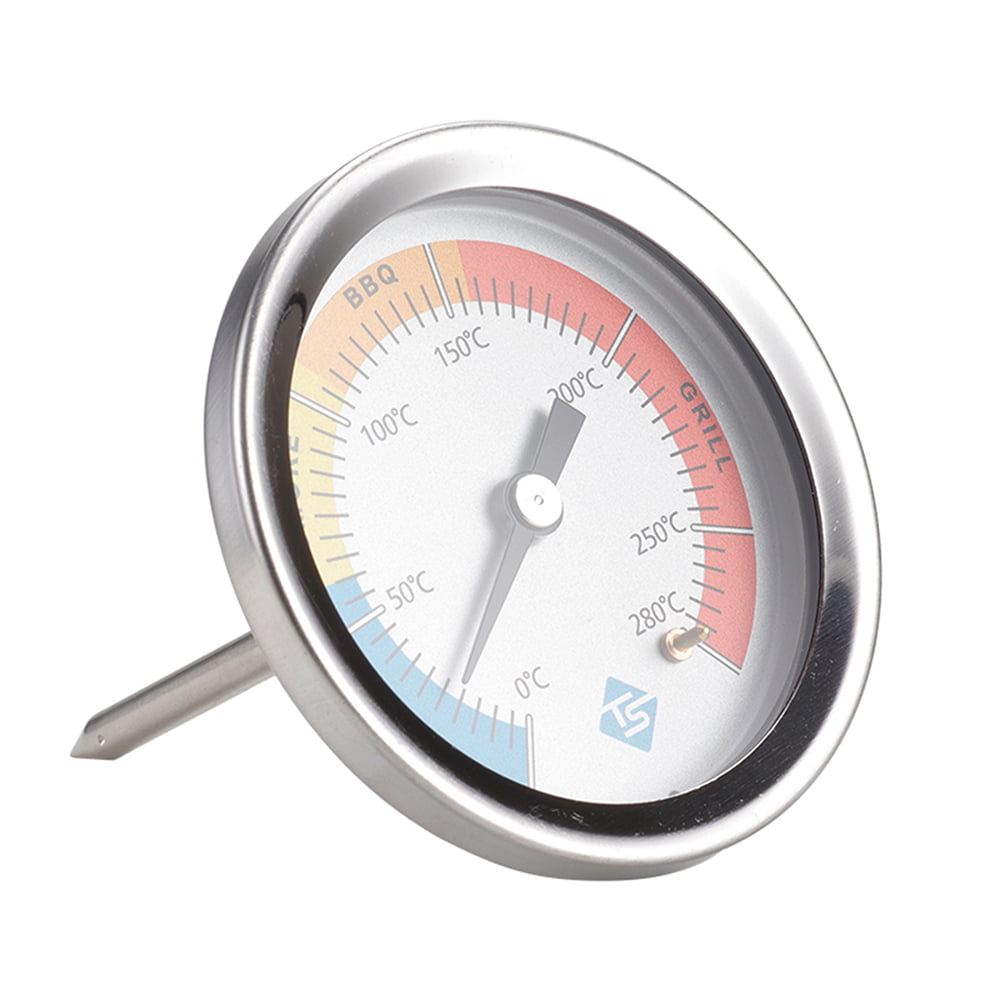 Kkmoon Stainless Steel Thermometer Bi-Metal Thermometer Dial Thermometer 0~280℃ For Grill Barbecue Smoker Oven