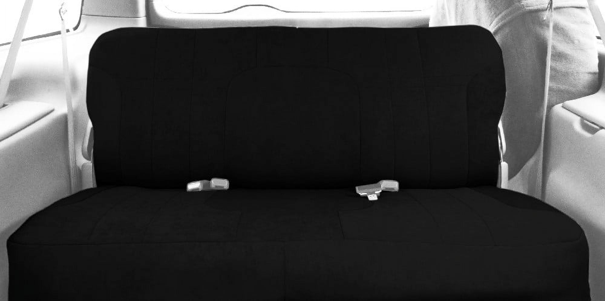 CalTrend Front Solid Bench MicroSuede Seat Covers for 1997-2000 Ford F-150-250 - FD108-01SA Black Insert and Trim