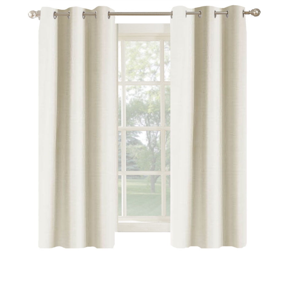 Mainstays Blackout Grommeted Curtain Panel Pair, Set of 2, White, 37