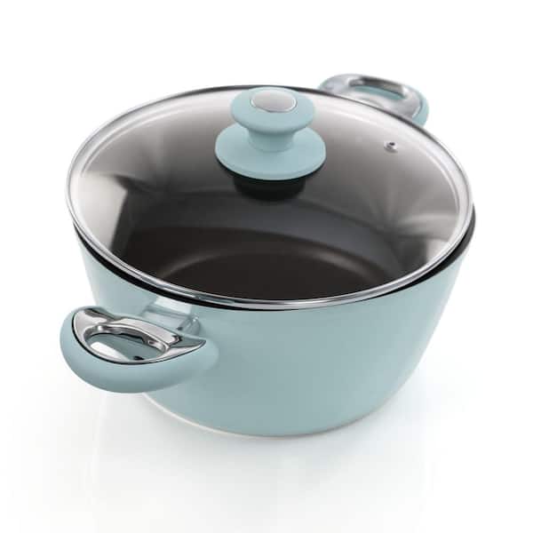 Lynhurst 12 Piece Nonstick Aluminum Cookware Set in Blue with Kitchen Tools