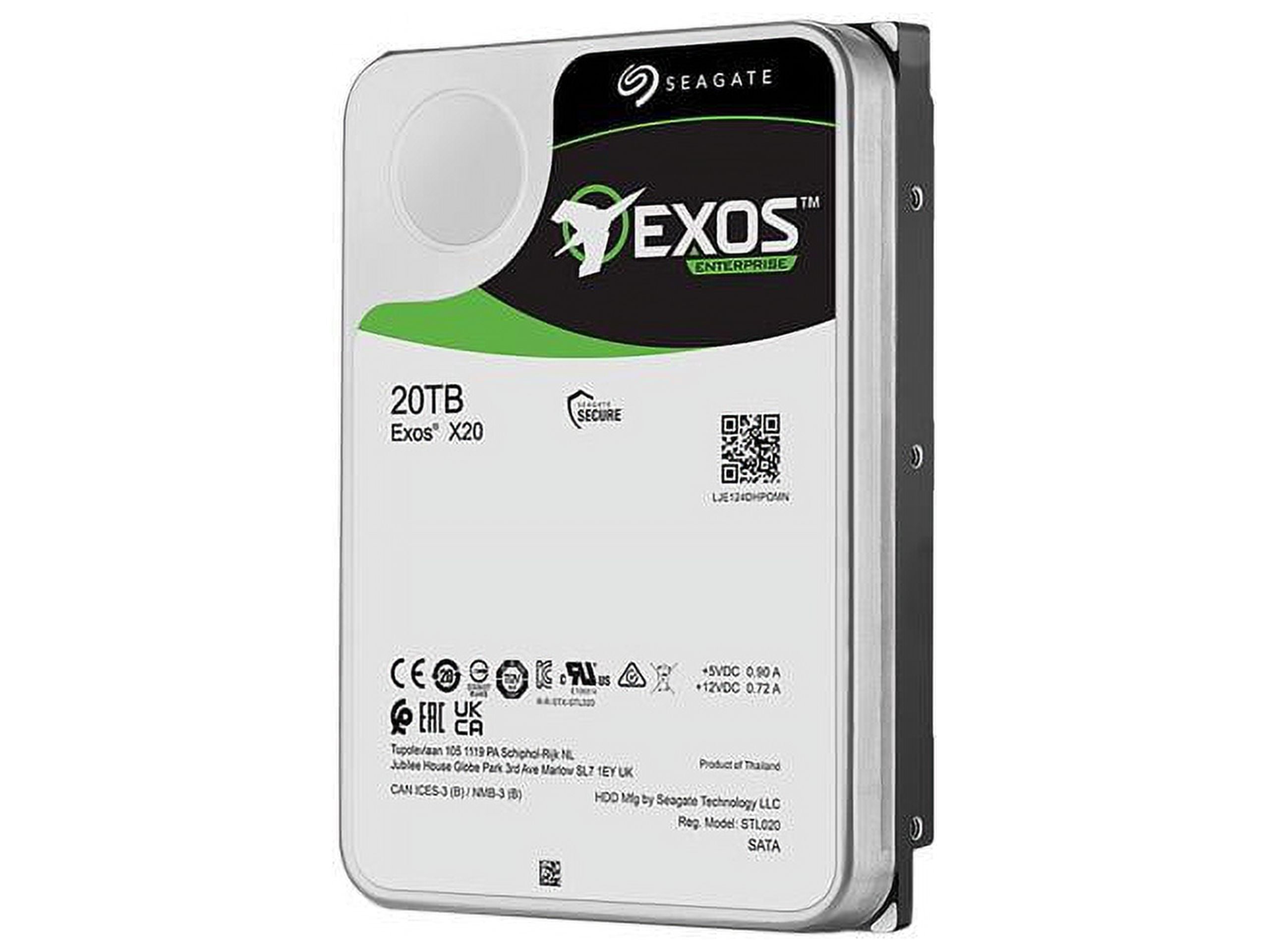 Seagate Exos X20 ST20000NM007D 20TB 7200 RPM 256MB Cache 3.5