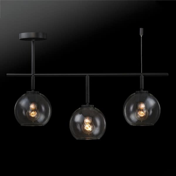 2.3 ft. 3-Light Matte Black Fixed Track Lighting Kit