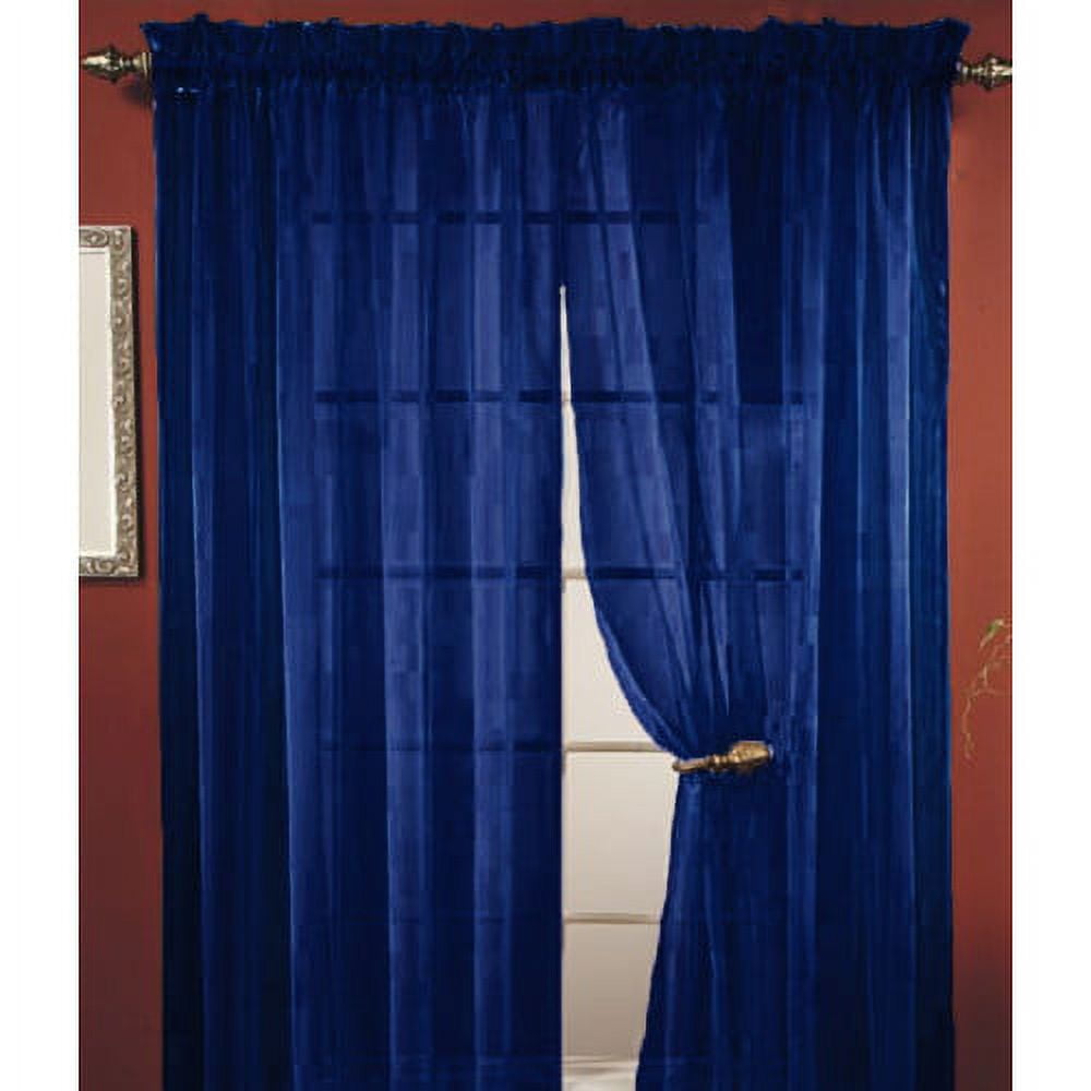 Kashi Home Lisa Solid Sheer Rod pocket Single Curtain Panel, Window Treatment 55