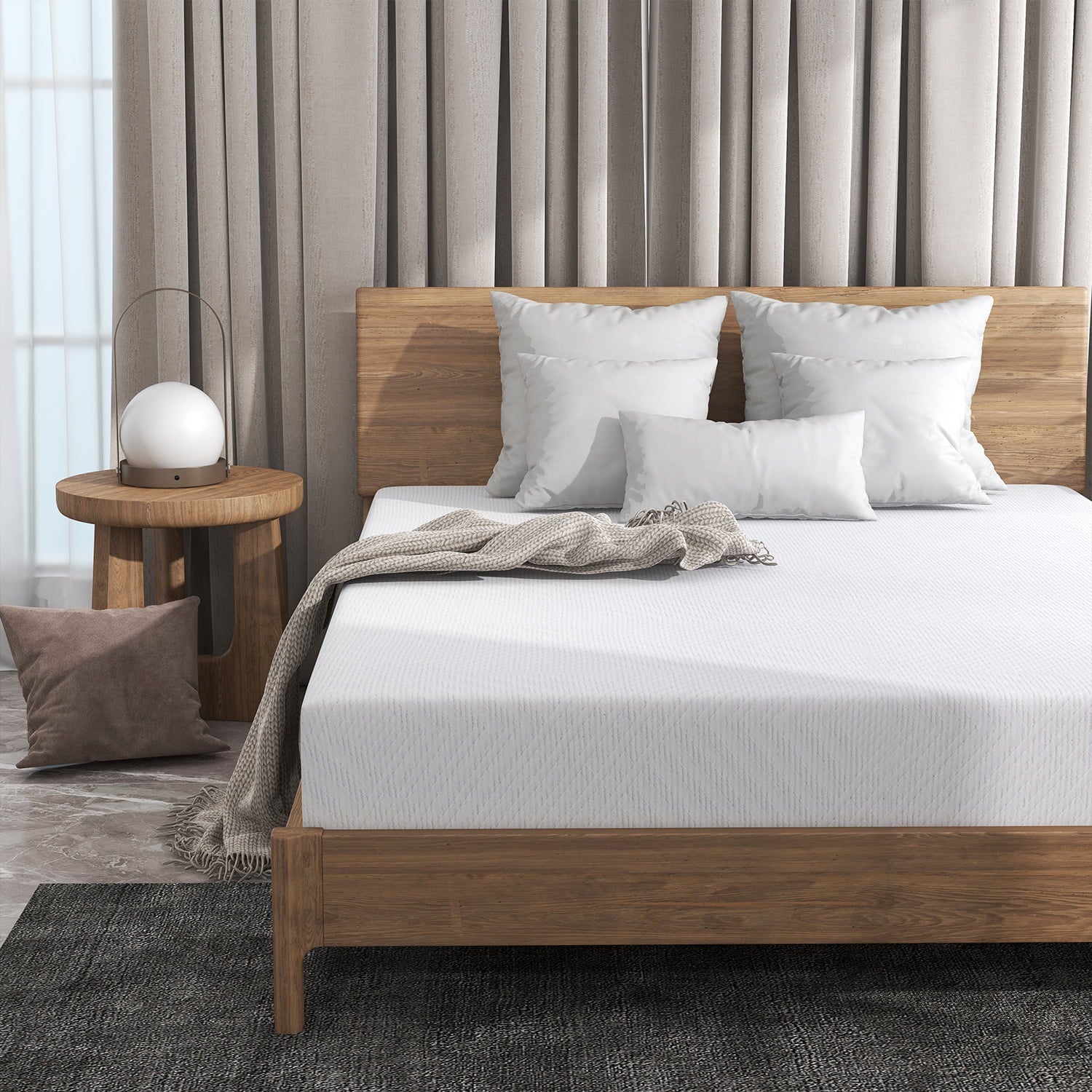 Foam Mattress, 8 inch Medium Firm Mattress, Green Tea and Cooling Gel Infused Pressure Relief, CertiPUR-US Certified, Queen Size