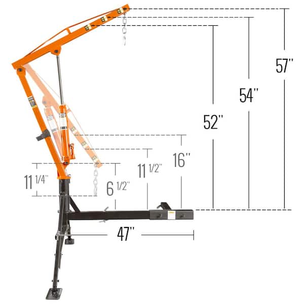 1,000 lbs. Capacity Hydraulic Receiver Hitch Crane