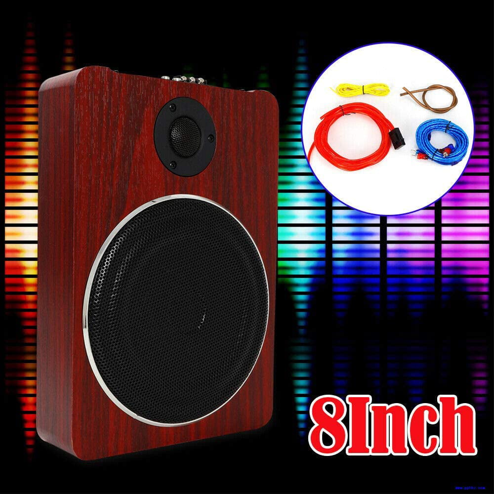 OUKANING Under Seat Car Active Sub Woofer Speaker Stereo Bass Audio Powered Amp 12V 600W