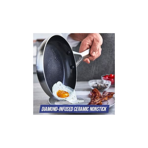 Tri-Ply Stainless Steel Ceramic Nonstick 15 piece Cookware Set