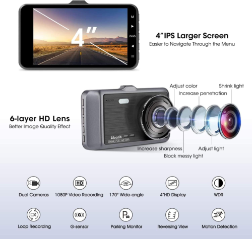 Dash Cam ,Dash Cam Front and Rear with 32G SD Card Included