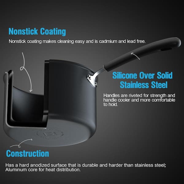 12-Piece Hard Anodized Aluminum Nonstick Cookware Set