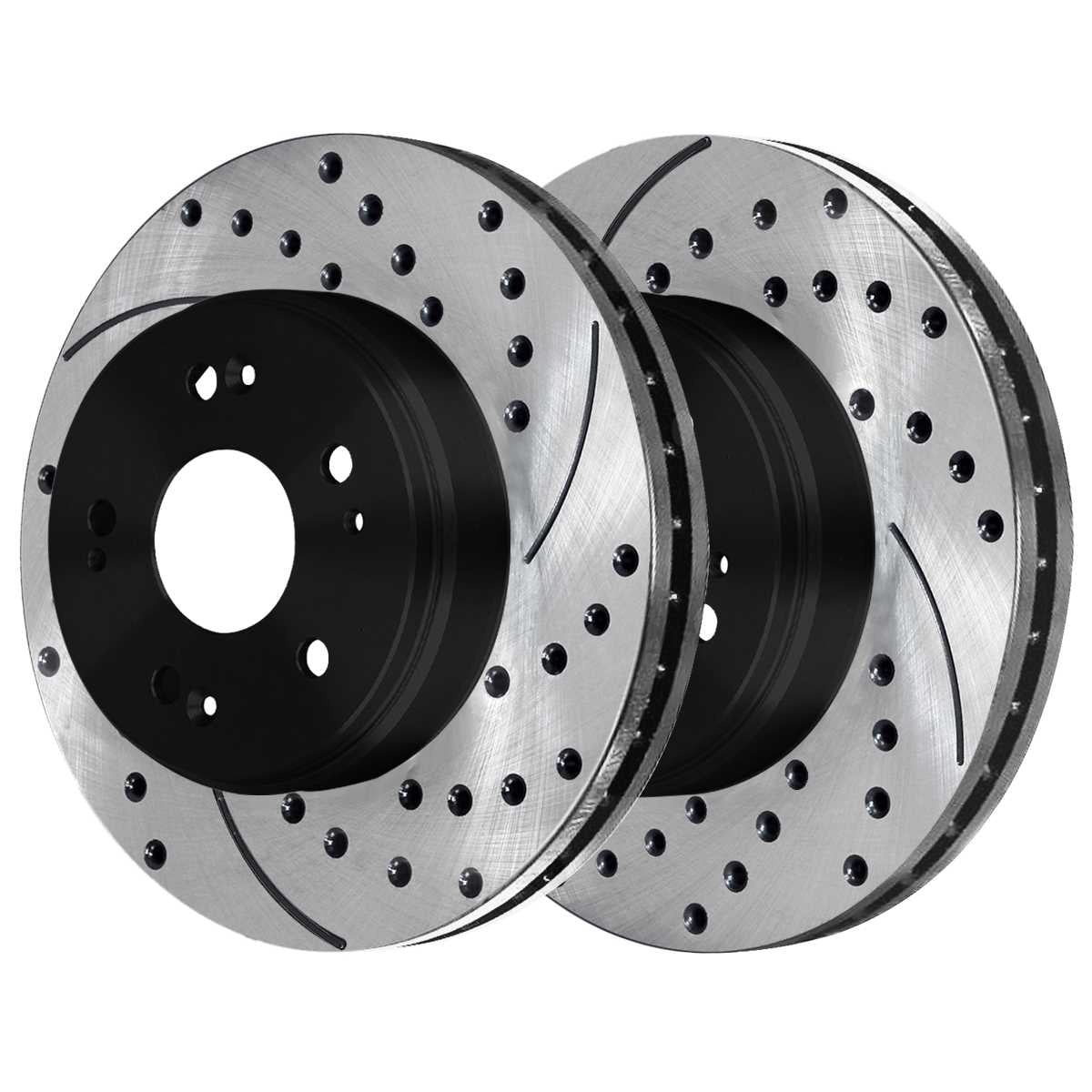AutoShack Front and Rear Drilled Slotted Brake Rotors Black and Ceramic Pads Kit Replacement for 2007 2008 2009 2010 2011 Honda CR-V 2010-2012 Acura RDX 2.3L 2.4L 4WD FWD SCD1086PR41374