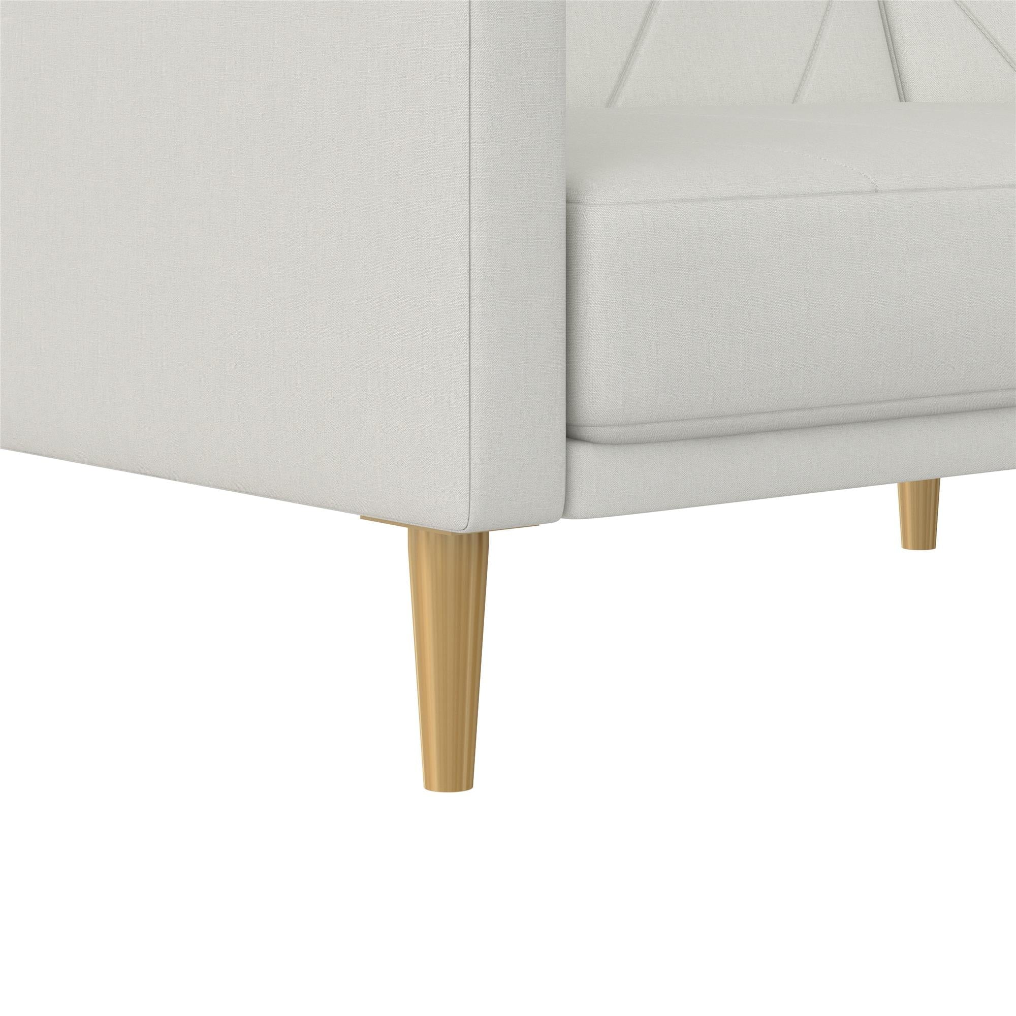 DHP Alicent Futon Sofa Bed and Couch Sleeper, Light Gray Linen